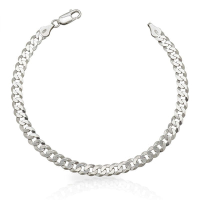Sterling Silver 6mm Cuban Curb Bracelet (Hollow) 8"