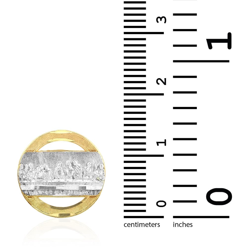 10k Yellow And White Gold Diamond Cut "The Last Supper" Pushback Stud earrings