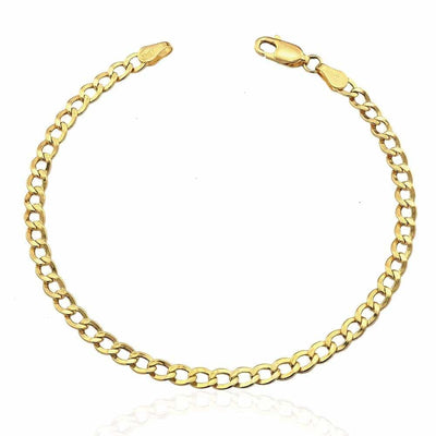 10K Yellow Gold 3.7mm Cuban Curb Bracelet (Hollow) 7"