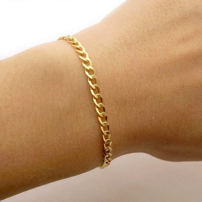 10K Yellow Gold 3.7mm Cuban Curb Bracelet (Hollow) 7"