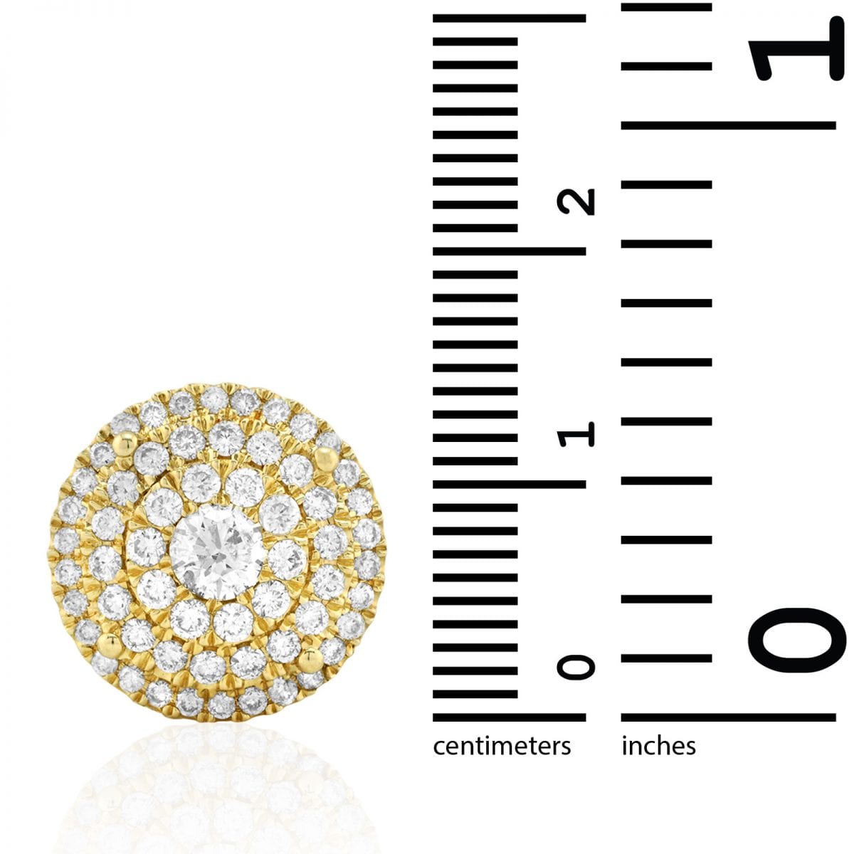 2.30 Ct Real Diamond Round Cluster Stud Earrings 14k Yellow Gold Screw-Back