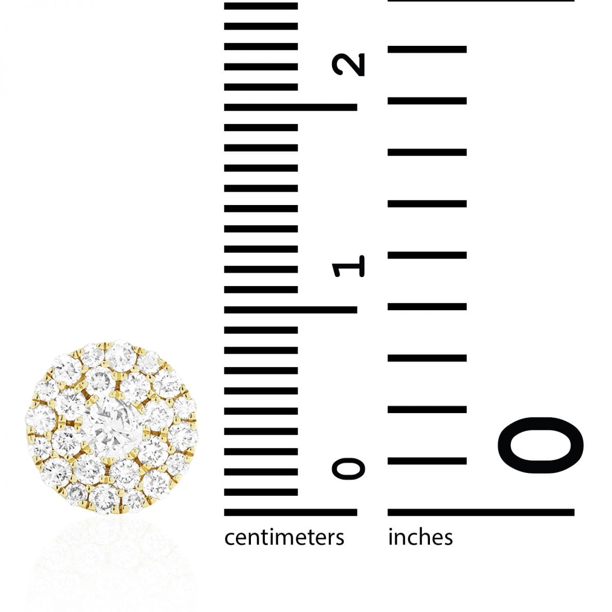 1.10Ct Real Diamond 14k Yellow Gold Filigree Round Screwback Stud Earrings