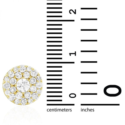 1.40Ct Real Diamond 14k Yellow Gold Filigree Round Screwback Stud Earrings
