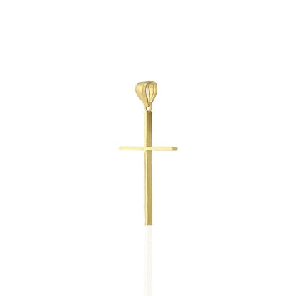 10k Solid Yellow Gold Diamond Cut Finish Religious Cross Pendant 1.46"