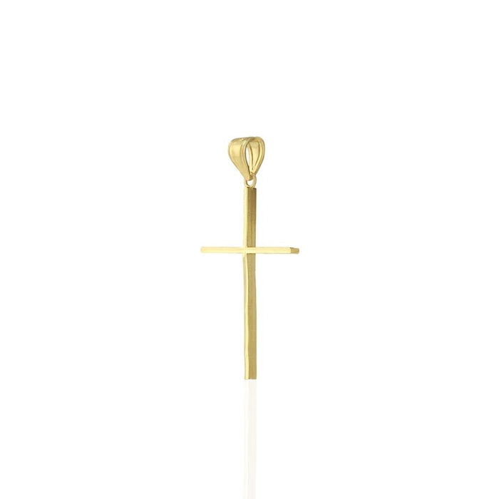 10k Solid Yellow Gold Diamond-Cut Finish Religious Cross Pendant 1.46"