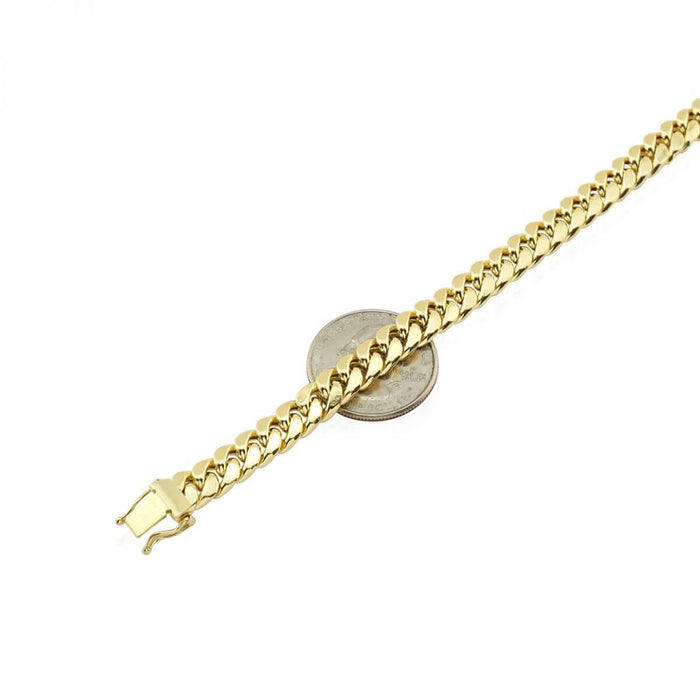 10K Gold Yellow 7.8mm Miami Cuban Bracelet (Hollow) Box Clasp 8.5" 9"