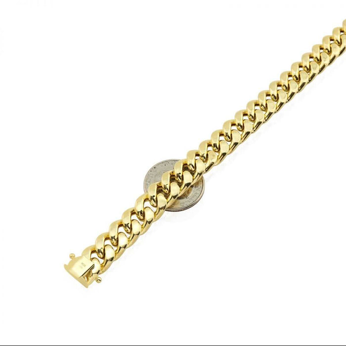 10K Gold Yellow 11mm Miami Cuban Box Clasp Bracelet (Hollow) 8.5"