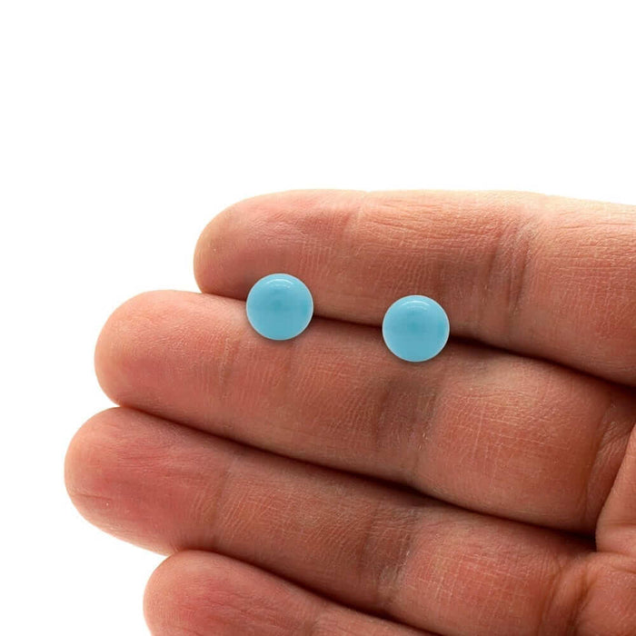 14k Yellow Gold Blue Turquoise Screw Back Ball Stud Earrings 3mm-8mm