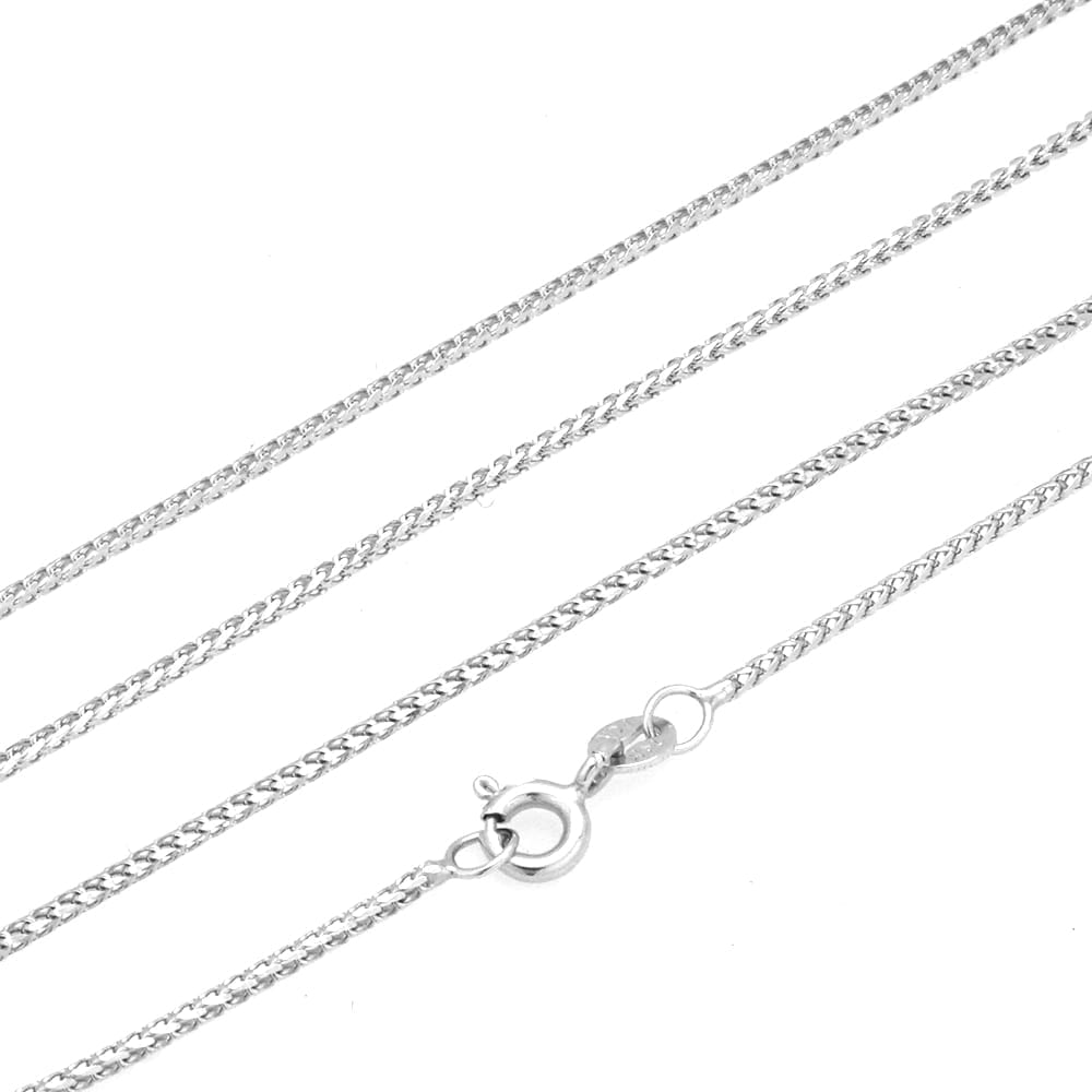 Solid 14k Yellow, White & Rose Gold 1.2mm Franco Chain 16