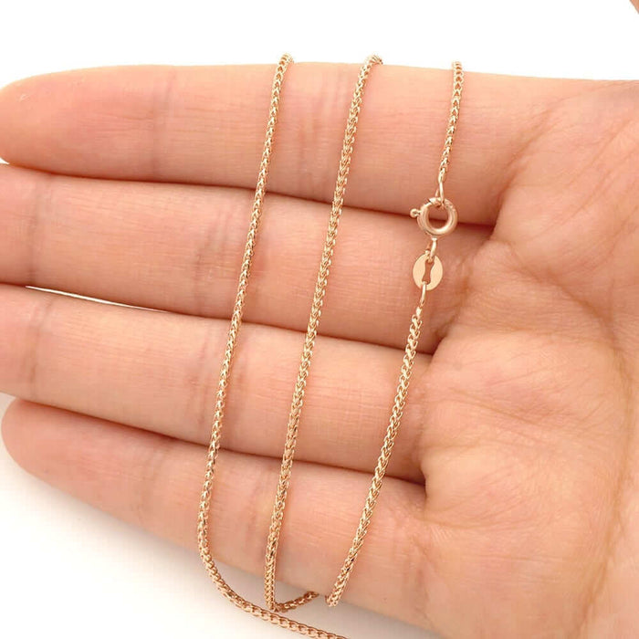 14K Yellow/White/Rose Gold 1.2mm Franco Chain (Solid Links) 16"-24"