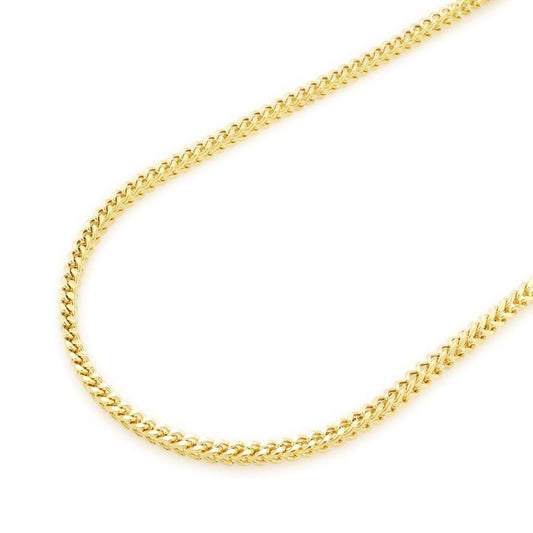14K Yellow Gold Hollow 2.7mm Franco Chain Necklace 22"-24"