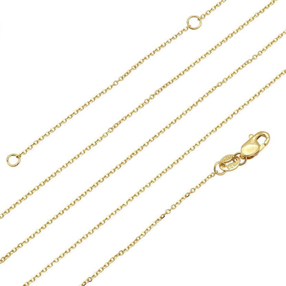 14k Yellow Gold Pink Enamel Heart Pendant Cable  Chain 16-18"