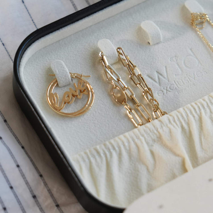 Compact PU Leather Double Layer Jewelry Organizer Box Portable Black Travel Case - WJD Exclusives