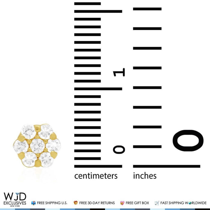 Kids 14K Yellow Gold Birthstone Flower Screw Back Earrings 5mm