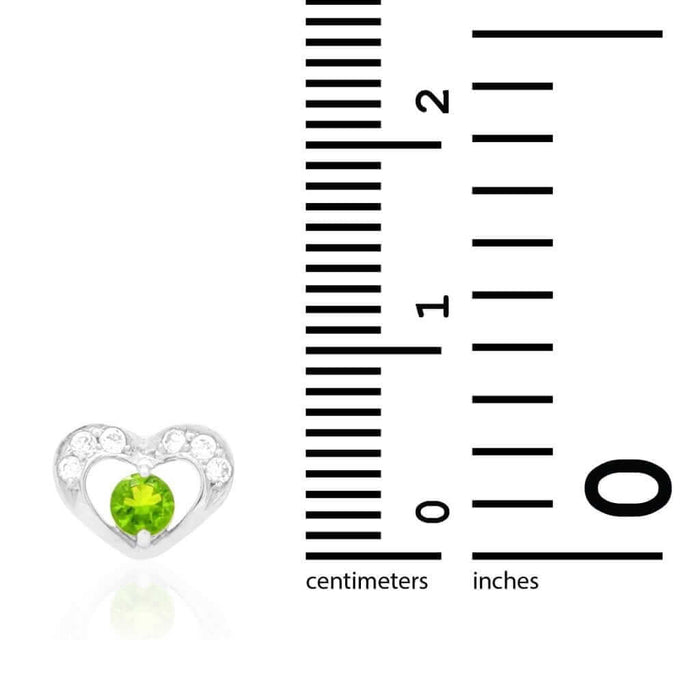 0.50CTW CZ Birthstone Heart Earrings 14K Yellow or White Gold Screw Back