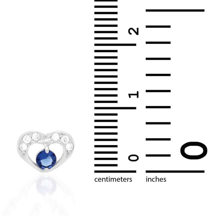 0.50CTW CZ Birthstone Heart Earrings 14K Yellow or White Gold Screw Back