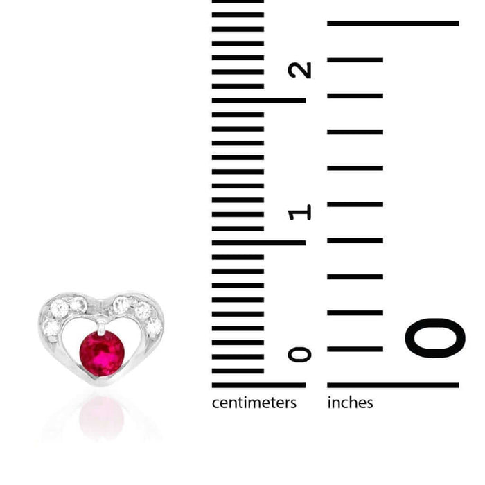 0.50CTW CZ Birthstone Heart Earrings 14K Yellow or White Gold Screw Back