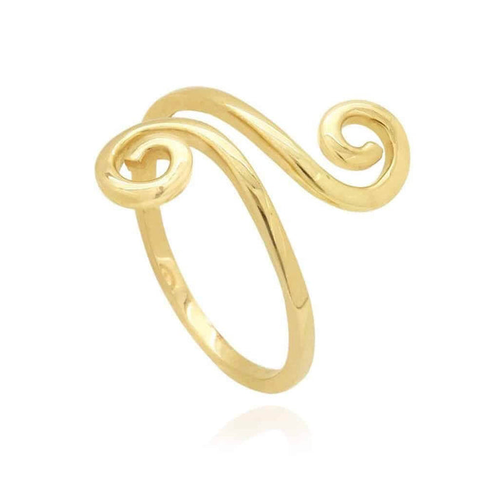 14K Gold Yellow White Fancy Swirl Midi Knuckle Ring