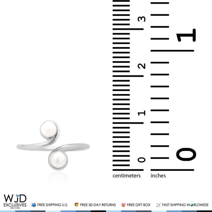 14K Gold Yellow White Midi Knuckle Ring Genuine Cultured Freshwater Pearl