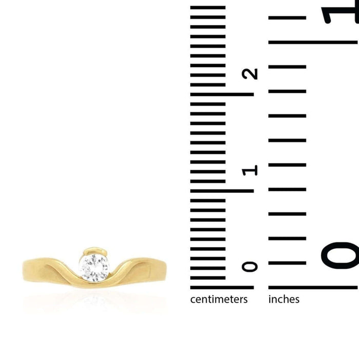14K Yellow Gold White Round Simulated White Diamond Toe Ring Size 3 (Adjustable)