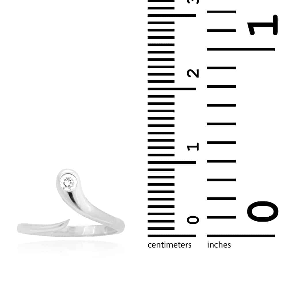 14K White Gold Round-Cut 0.15CTW CZ Fancy Midi Knuckle Ring