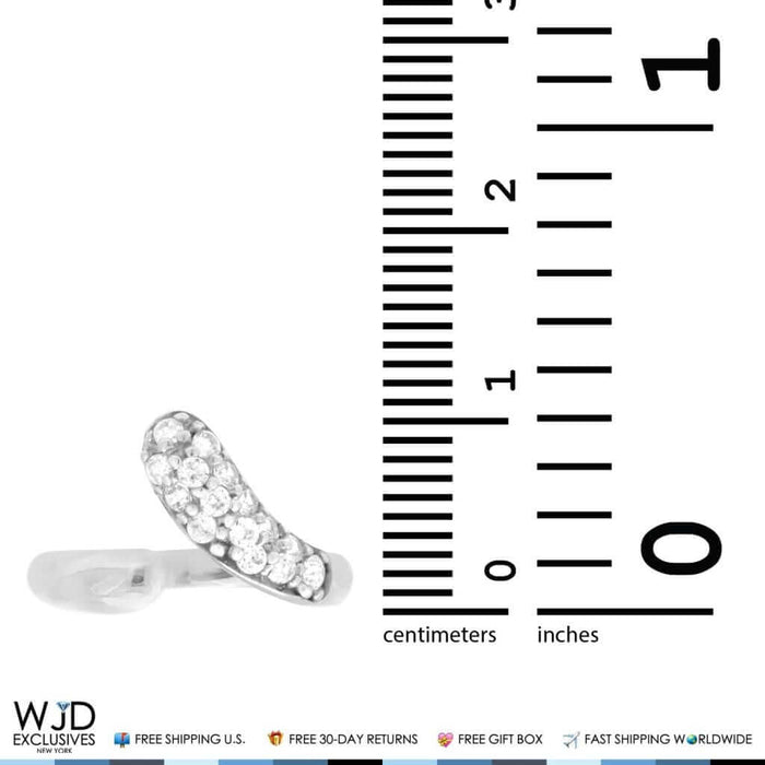 14K Yellow Gold White Round-Cut CZ Fancy Midi Knuckle Ring 0.50Ct
