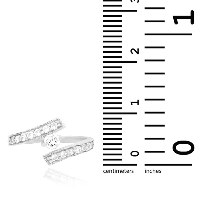 14K Yellow Gold White CZ Fancy Midi Knuckle Ring 0.60Ct