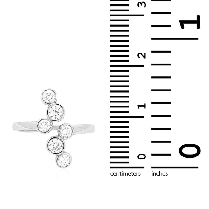 14K Yellow Gold White Midi Knuckle Round Bezel Simulated White Diamond Ring 1Ct