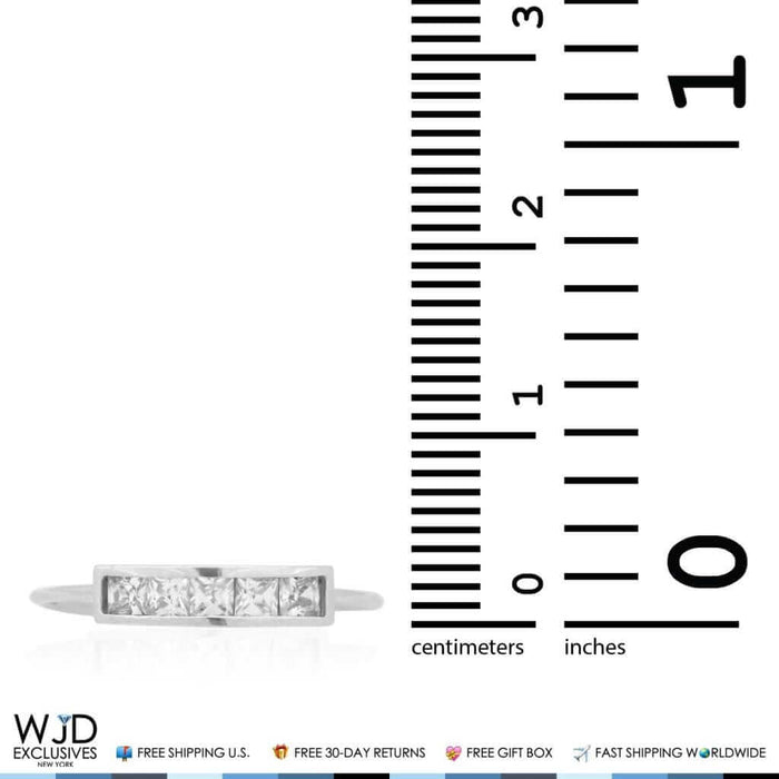 14K Yellow Gold White Princess-Cut Bezel Simulated White Diamond Toe Ring 1Ct