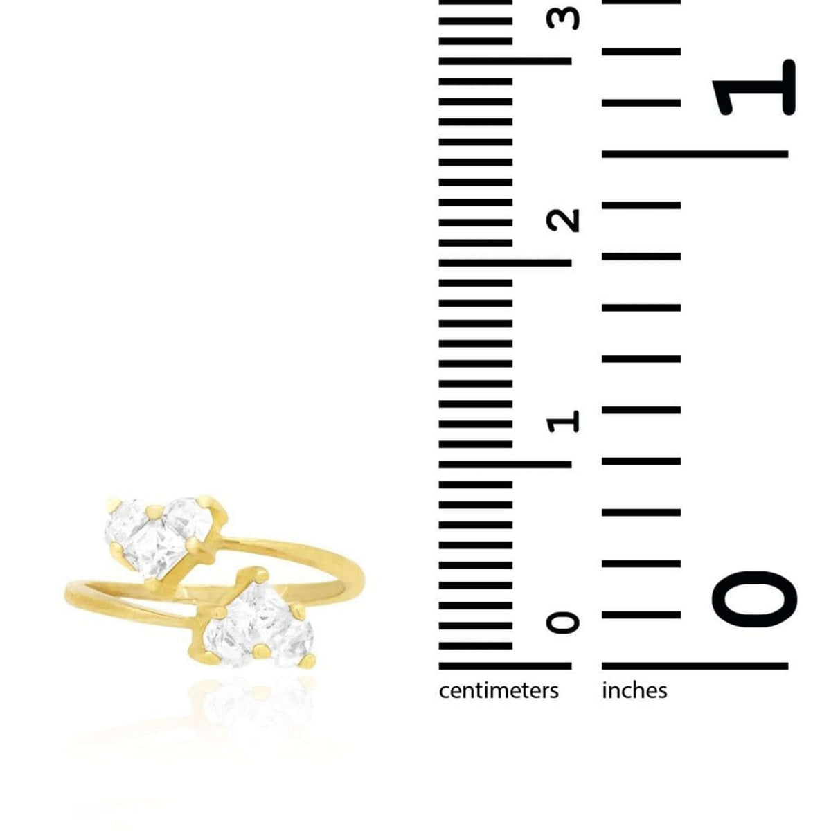 14k Yellow & White Gold CZ Shaped Midi Knuckle Ring 0.50Ct
