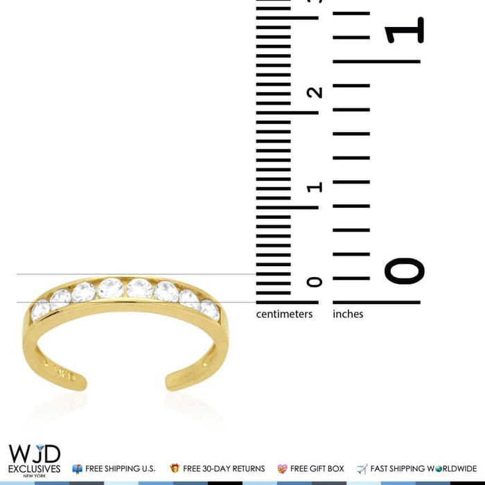14K Yellow Gold White Round-Cut Simulated White Diamond Fancy Toe Ring 0.40Ct