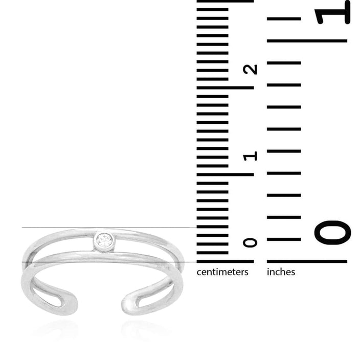 0.05CTW CZ 14K Yellow Gold White Bezel Fancy Toe Ring