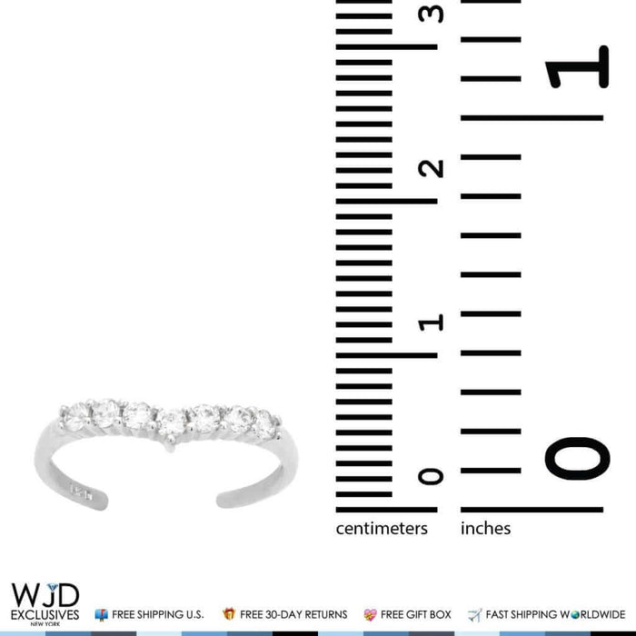 14K Yellow Gold White Round-Cut 0.40Ct CZ Fancy Toe Ring