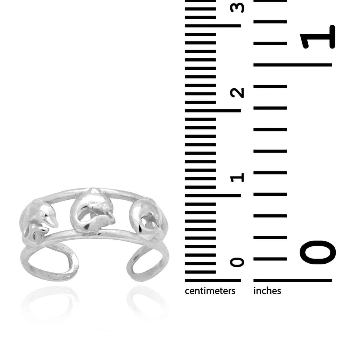 14k Gold Solid Yellow White Dolphin Toe Ring Size 3 (adjustable)