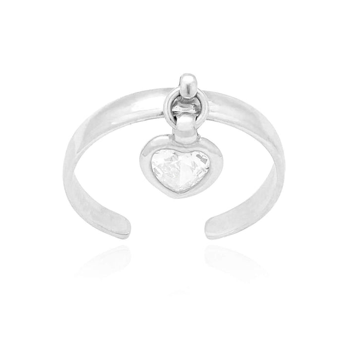 14K Yellow Gold & White Dangle Bezel Set Shaped CZ Toe Ring
