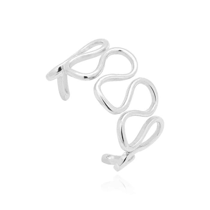 14K Yellow Gold White Squiggle Filigree Fancy Toe Ring