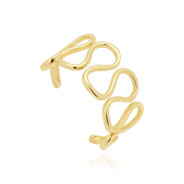 14K Yellow Gold White Squiggle Filigree Fancy Toe Ring