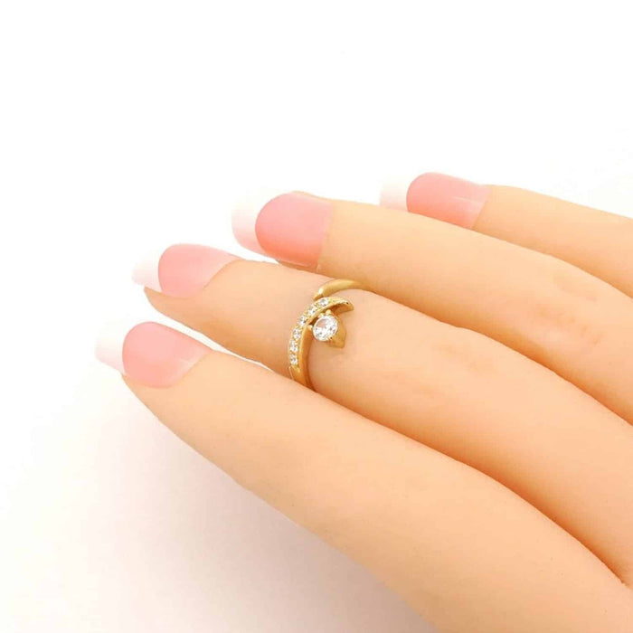 14K White Gold 0.50CTW CZ Fancy Midi Knuckle Ring