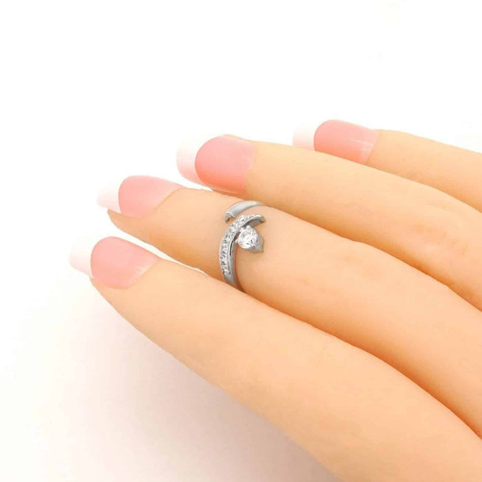 14K White Gold 0.50CTW CZ Fancy Midi Knuckle Ring