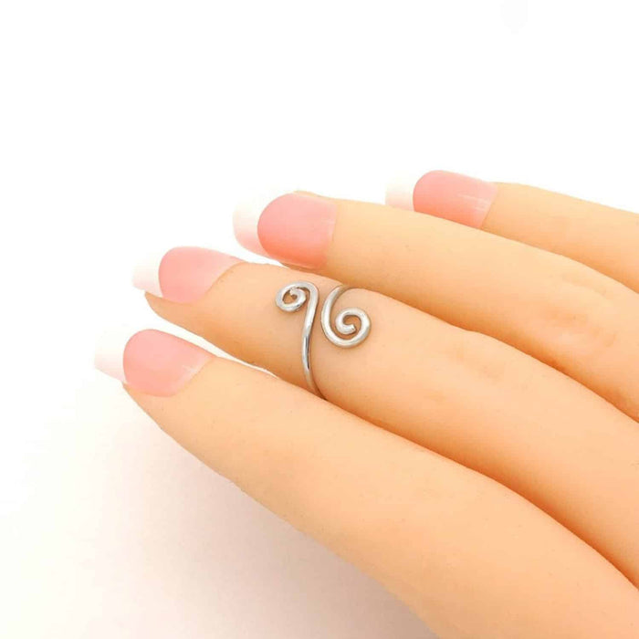 14K Gold Yellow White Fancy Swirl Midi Knuckle Ring