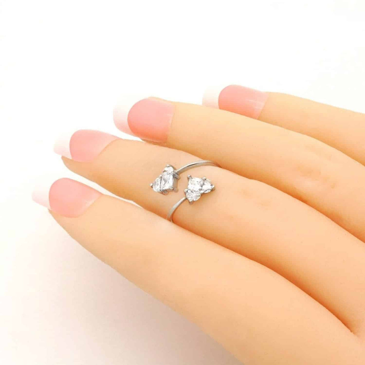 14k Yellow & White Gold CZ Shaped Midi Knuckle Ring 0.50Ct