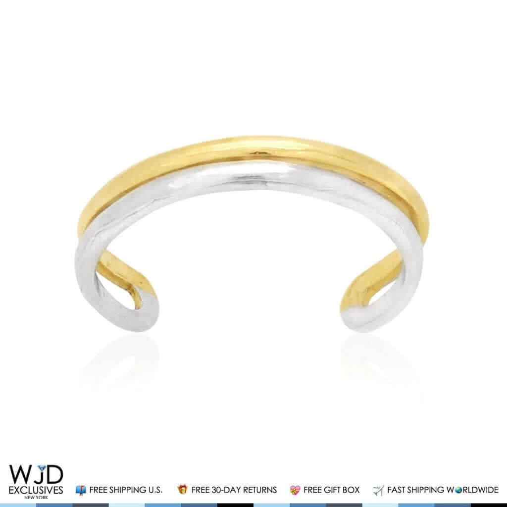 14K Yellow Gold White Two-Tone Toe Ring