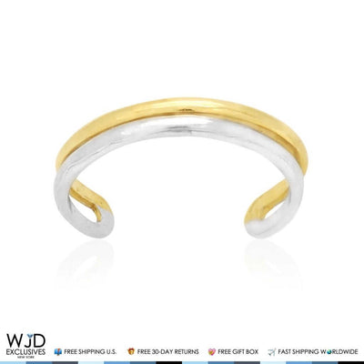 14K Yellow Gold White Two-Tone Toe Ring