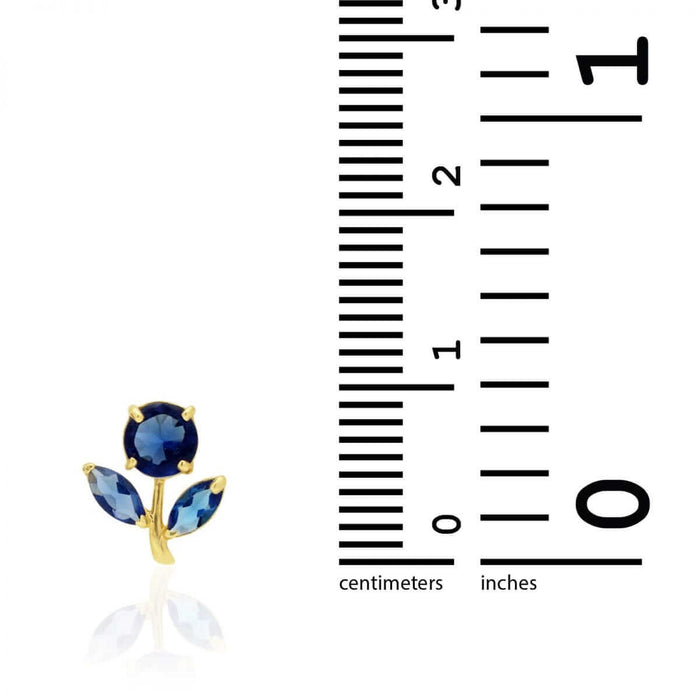 Birthstone Dandelion Flower Stud Kid Earrings 14k Yellow Gold More Variations