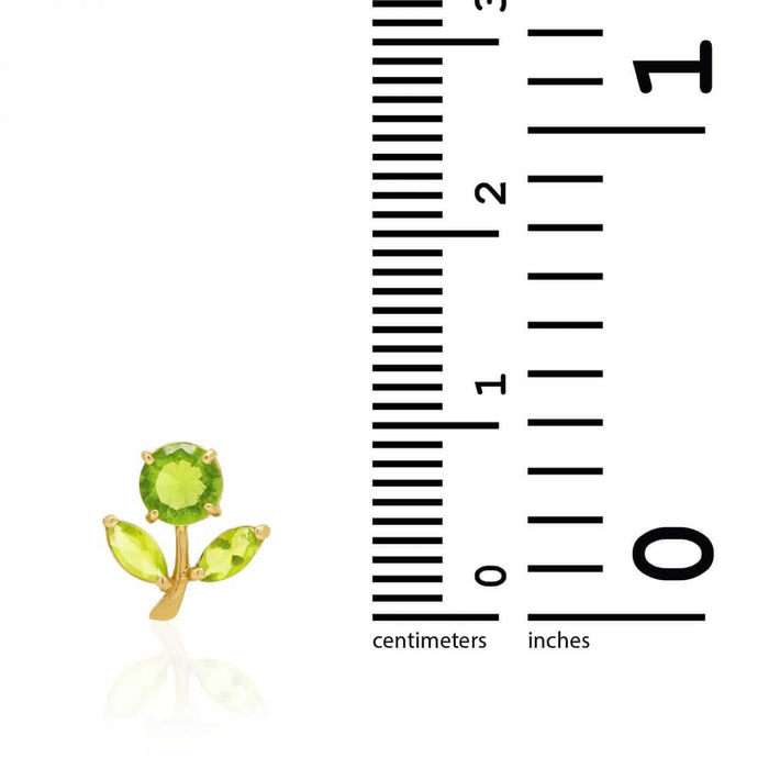 Birthstone Dandelion Flower Stud Kid Earrings 14k Yellow Gold More Variations