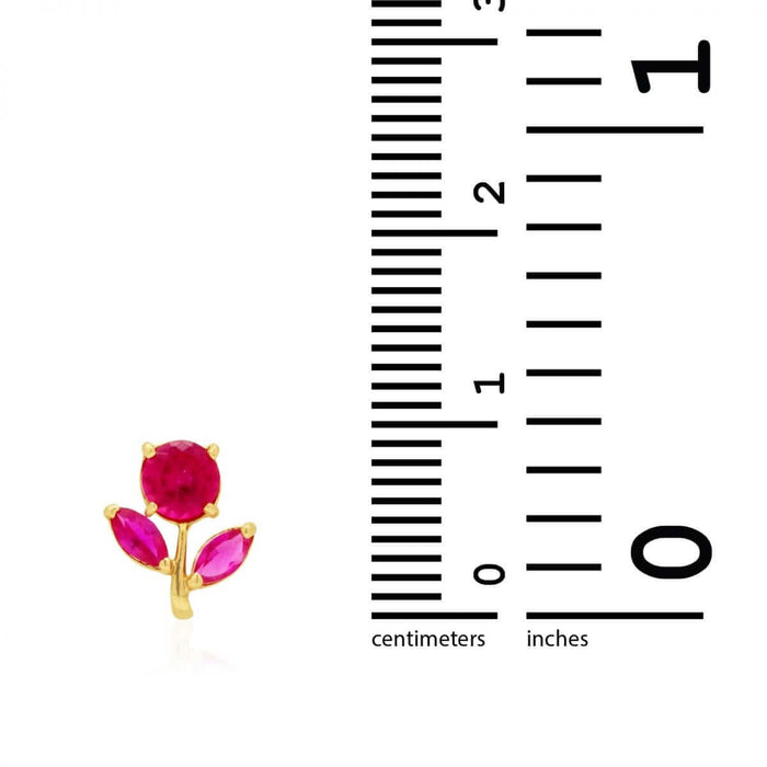 Birthstone Dandelion Flower Stud Kid Earrings 14k Yellow Gold More Variations