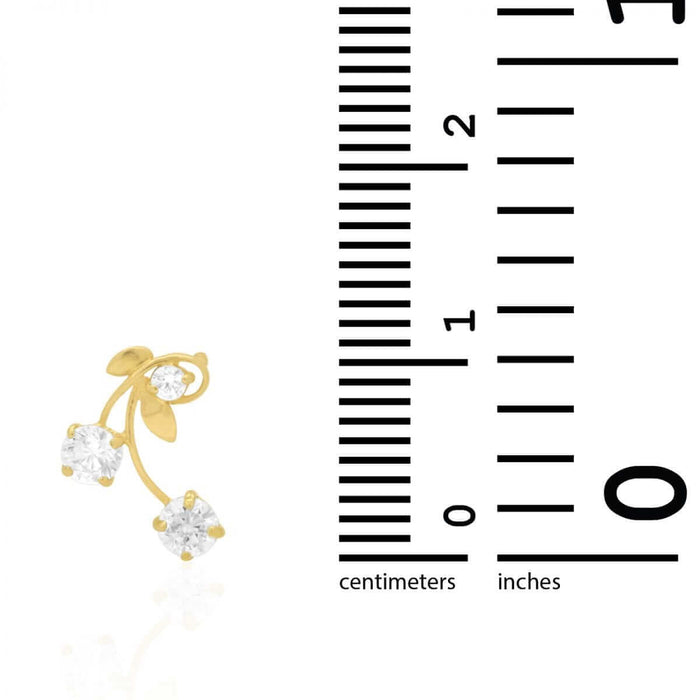 0.60Ct CZ Cherry Screw Back Stud Earrings 14k Yellow Gold