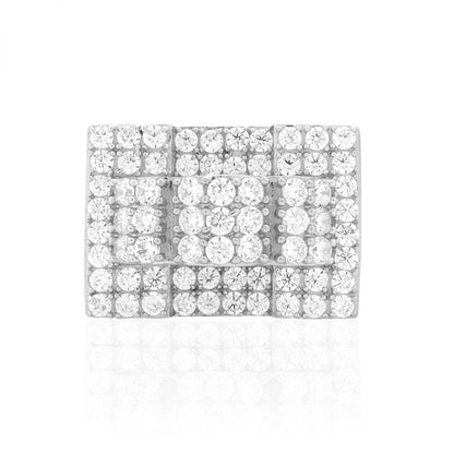 10k Yellow & White Gold 5Ct Created Diamond Pave Set Men's Signet Ring