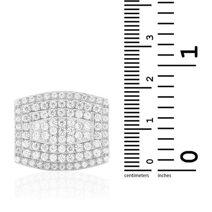 10k Yellow and White Gold 4Ct Created Diamond Pave Set Men's Signet Ring