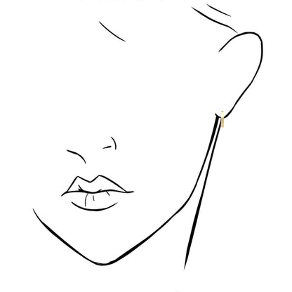 14k Gold Plain Squared Hoop Earrings 10mm Yellow Gold, Rose Gold & White Gold